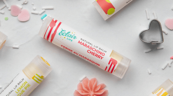 Eclair Lips Maraschino Cherry Lip Balm with sprinkles