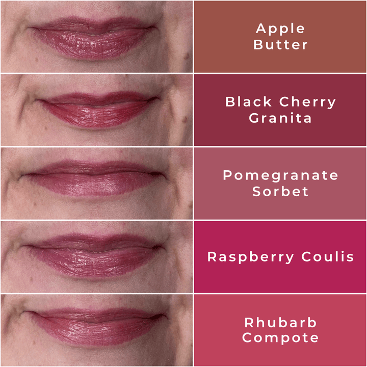 Apple Butter, Black Cherry, Pomegranate, Raspberry, Rhubarb