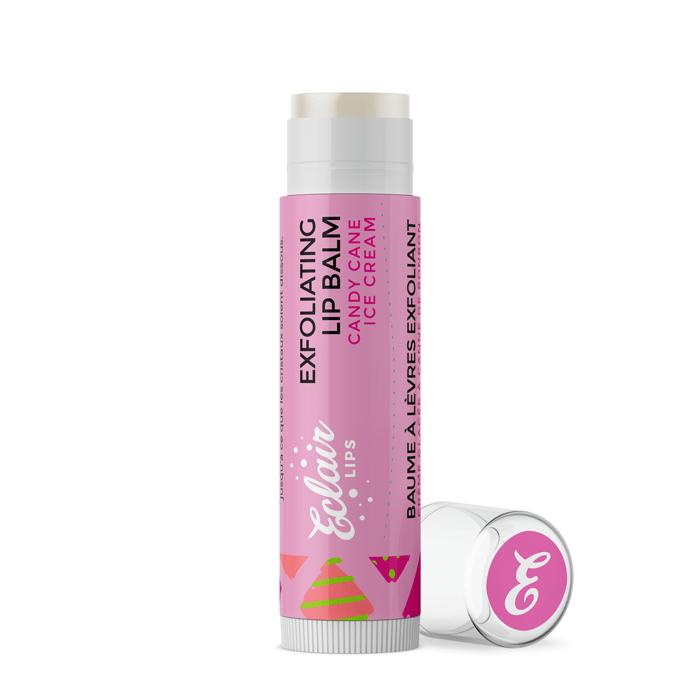 Candy cane ice cream exfoliating lip balm