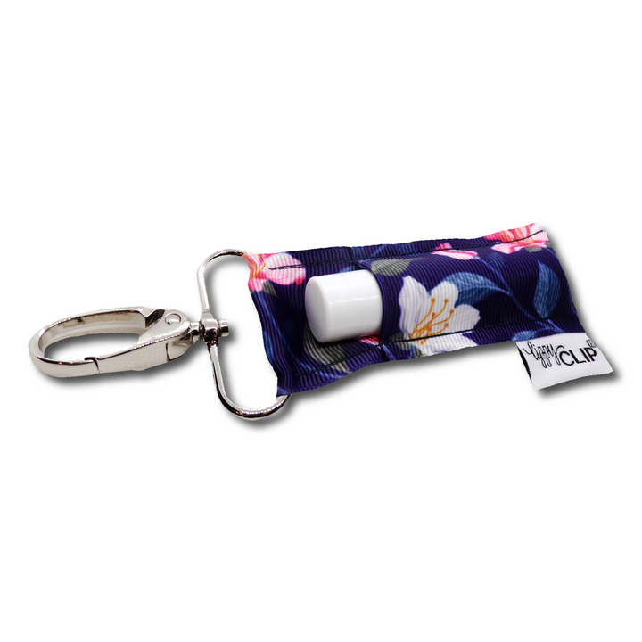 Navy Floral LippyClip® Lip Balm Holder