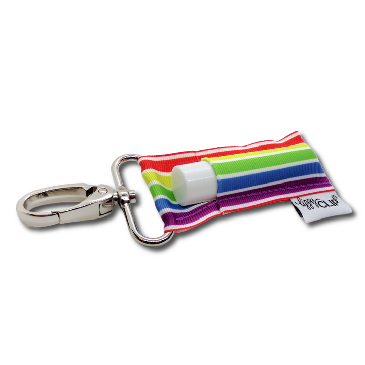 Rainbow Stripe LippyClip® Lip Balm Holder