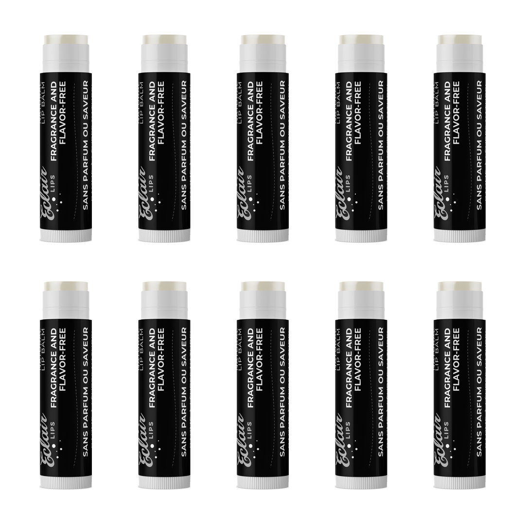 fragrance free black bundle of 10 lip balms