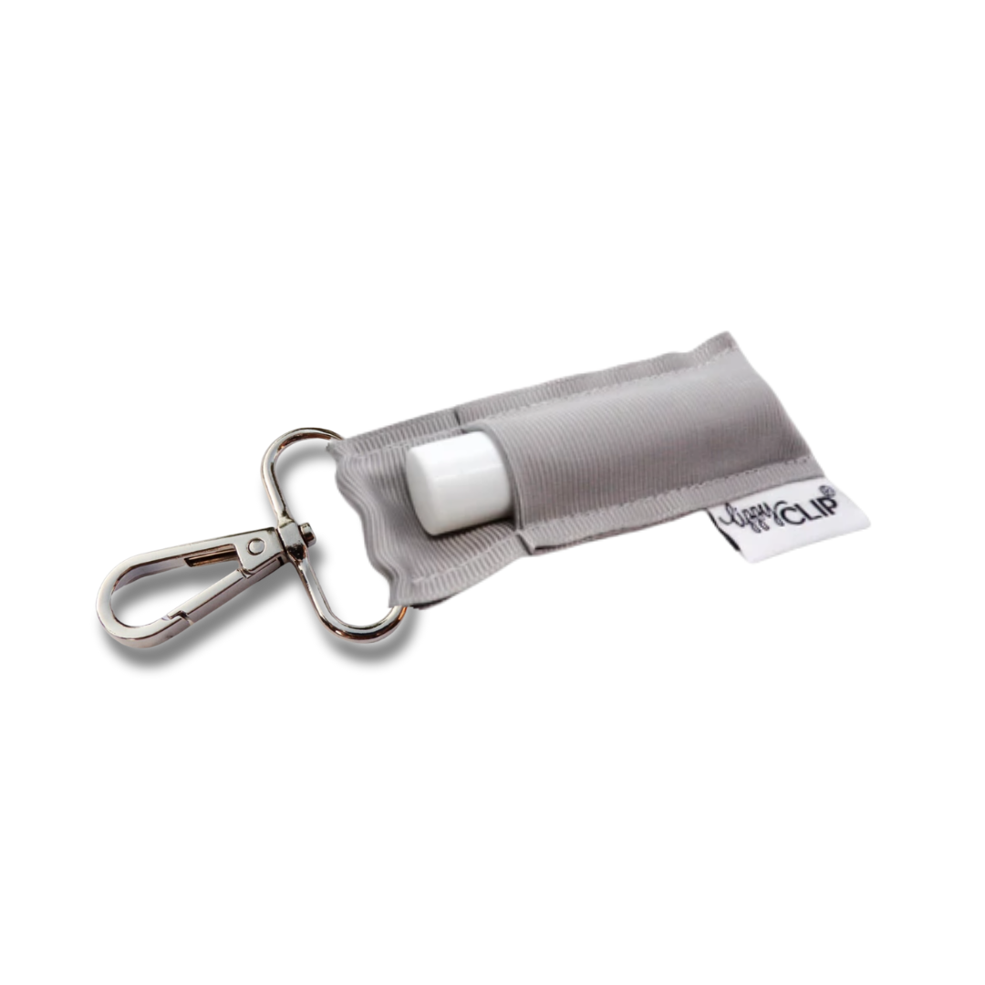 Grey LippyClip® Lip Balm Holder (Lightweight Hardware)